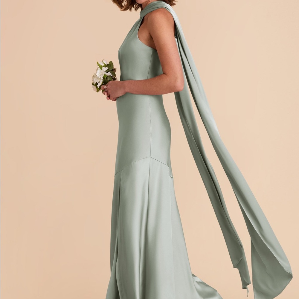 Elegant Sage Green Evening Gown